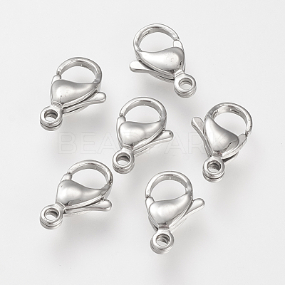 Non-Tarnish 304 Stainless Steel Lobster Claw Clasps X-STAS-S066-9mm-15-1