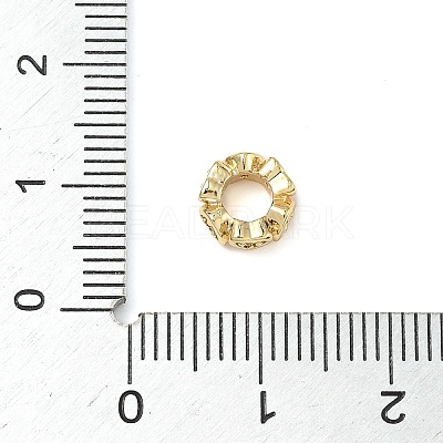 Brass Micro Pave Clear Cubic Zirconia European Beads ZIRC-I356-28G-1