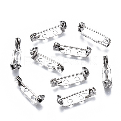 Tarnish Resistant 201 Stainless Steel Brooch Pin Back Safety Catch Bar Pins STAS-S117-022B-1