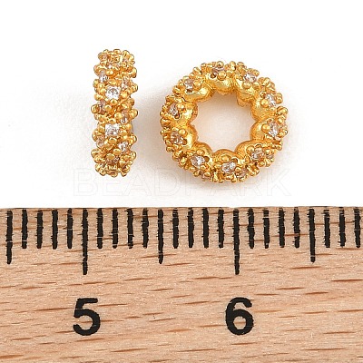 Brass Micro Pave Clear Cubic Zirconia Beads CU-CBA6A75-27G-1