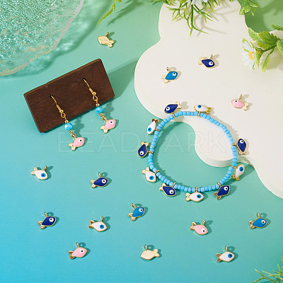 40Pcs Alloy Enamel Charms ENAM-PJ0001-15-1