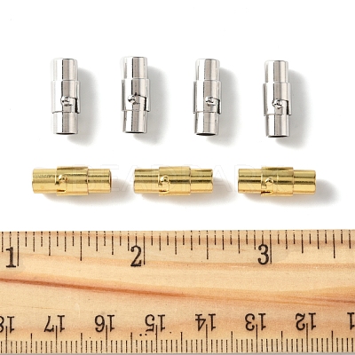 8 Sets 2 Colors Brass Locking Tube Magnetic Clasps KK-FS0001-61-1