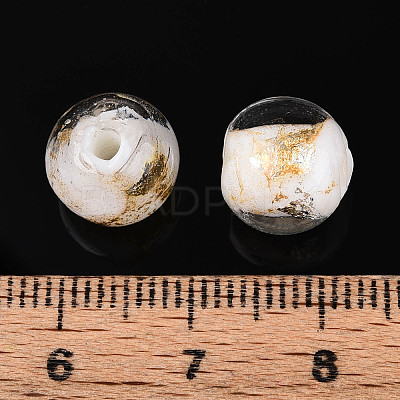 Handmade Gold & Silver Foil Glass Beads FOIL-N030-03A-01I-1