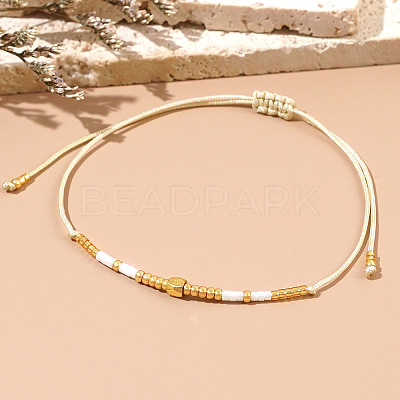 Adjustable Glass Seed Bead Braided Bracelets NY2606-1