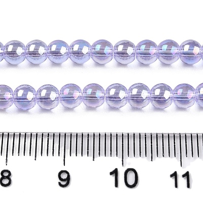 Electroplate Transparent Glass Beads Strands X-GLAA-T032-T4mm-AB01-1