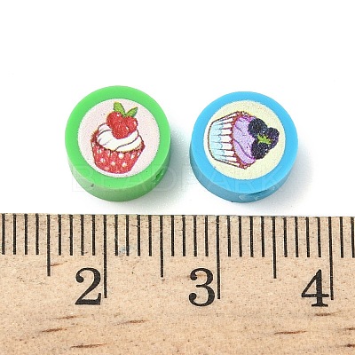 Printed Handmade Polymer Clay Beads CLAY-I016-08A-1