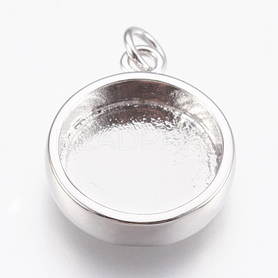 Brass Pendant Cabochon Settings KK-P146-08P-1