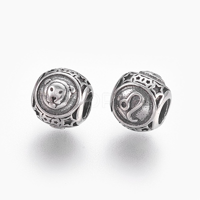 316 Surgical Stainless Steel European Beads STAS-P212-18P-05-1