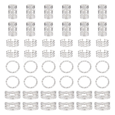 120Pcs 4 Styles Iron Dreadlocks Beads Hair Decoration FIND-TA0005-09S-1