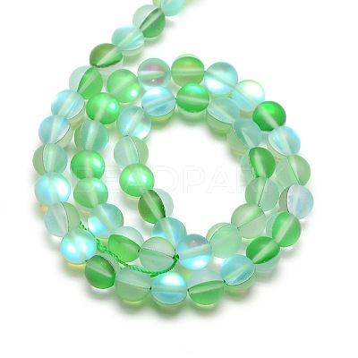Synthetic Moonstone Beads Strands G-F142-10mm-M-1