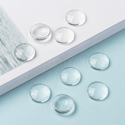 Transparent Glass Cabochons GGLA-R026-15mm-1