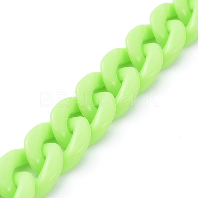 Handmade Opaque Acrylic Curb Chains AJEW-JB00662-05-1