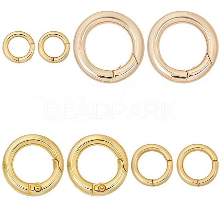 8Pcs 4 Styles Brass Twister Clasps KK-SC0005-68-1