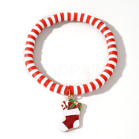 Christmas 304 Stainless Steel Enamel Charm Bracelets ZQ4442-13-1