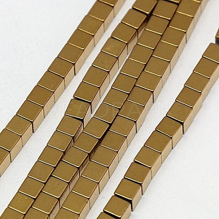 Electroplate Non-magnetic Synthetic Hematite Beads Strands G-J170A-2x2mm-07-1