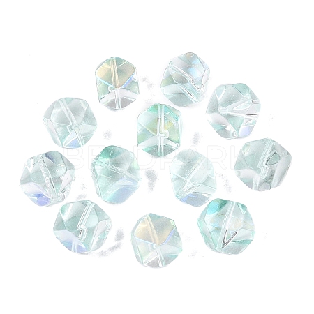 Electroplate Transparent Glass Beads EGLA-Q140-01-A07-1