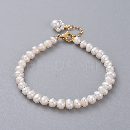 Natural Cultured Freshwater Pearl Beaded Bracelets BJEW-JB04997-1