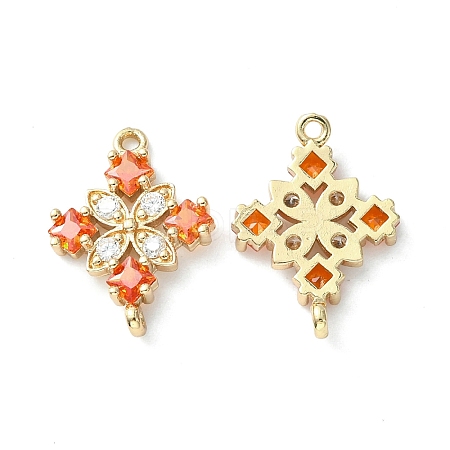 Brass Pave Cubic Zirconia Connector Charms X-KK-G462-45KCG-03-1