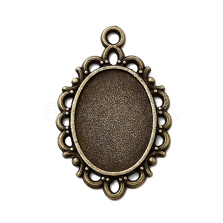 Filigree Wrap Oval Alloy Pendant Cabochon Settings PALLOY-N0088-16AB-NF-1
