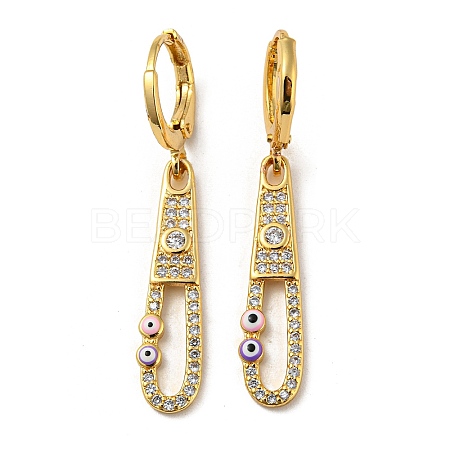 Real 18K Gold Plated Brass Dangle Leverback Earrings EJEW-A033-17G-01-1