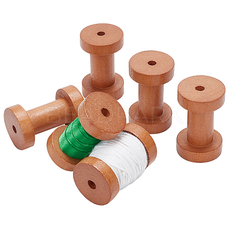 Wooden Empty Spools WOOD-WH0034-04-1
