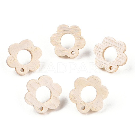 Ash Wood Stud Earring Findings EJEW-N017-011W-1