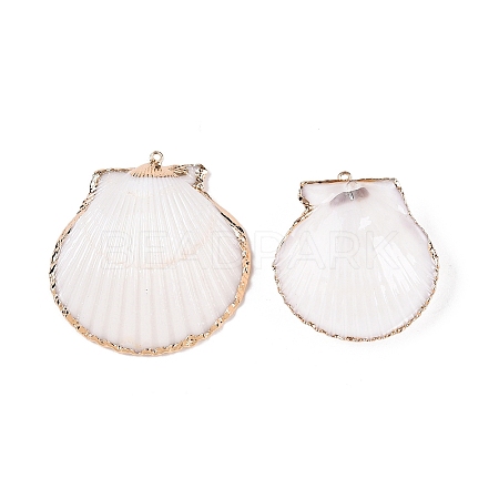 Natural Scallop Shell Pendants SSHEL-N038-14-1