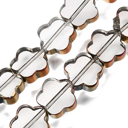 Electroplated Transparent Glass Beads Strands GL-CBA98F0-07A-1