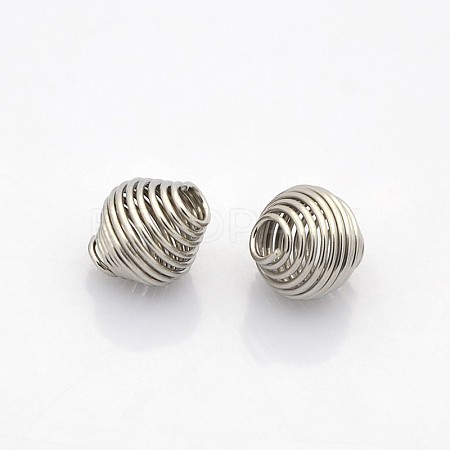 Bicone 304 Stainless Steel Spring Beads STAS-N044-01-1