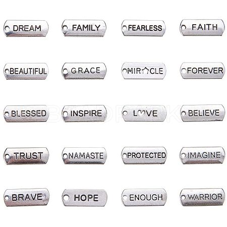 Tibetan Style Alloy Inspirational Message Pendants TIBEP-PH0003-02-RS-1