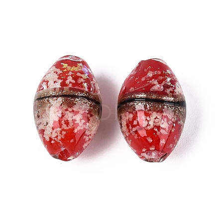 Luminous Handmade Gold Sand Lampwork Beads FOIL-N035-01B-1