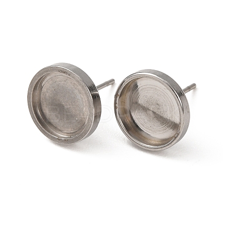 304 Stainless Steel Stud Earring Settings STAS-L195-02A-01-A-1