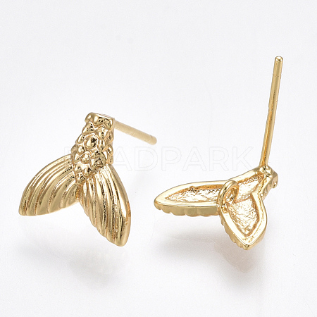 Brass Stud Earring Findings X-KK-T038-273G-1