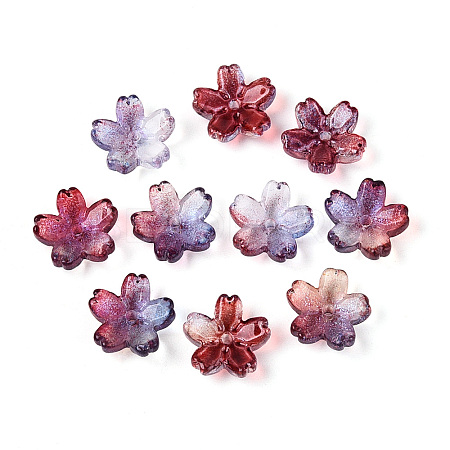Baking Paint Transparent Glass Bead Caps DGLA-N014-06B-04-1