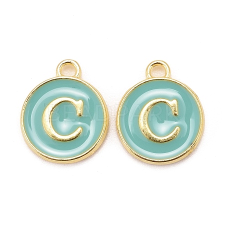Golden Plated Alloy Enamel Charms ENAM-S118-05C-1
