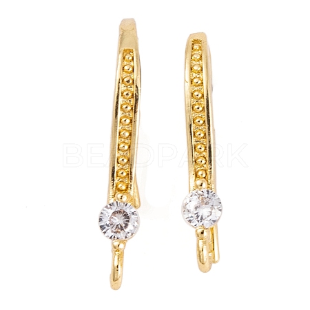 Rack Plating Brass Cubic Zirconia Earring Hooks KK-S374-05G-06-1