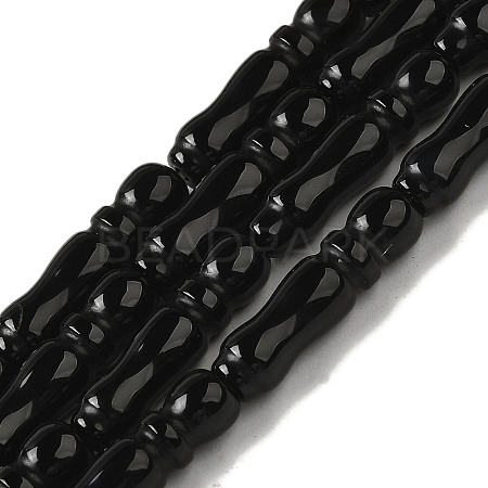 Natural Black Onyx(Dyed & Heated) Beads Strands G-NH0017-A01-01-1