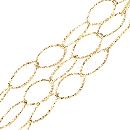 Ion Plating(IP) 304 Stainless Steel Textured Horse Eye Link Chains CHS-I020-01A-G-1