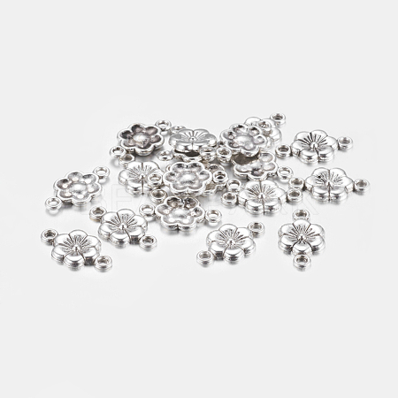 Tibetan Style Alloy Flower Links Connectors LF5093Y-1