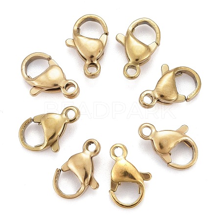 Ion Plating(IP) 304 Stainless Steel Lobster Claw Clasps STAS-H353-B-02G-1