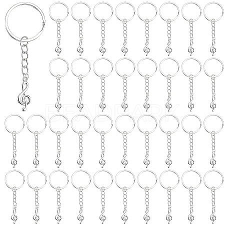 80Pcs Musical Note Alloy Keychain KEYC-FH00091-1
