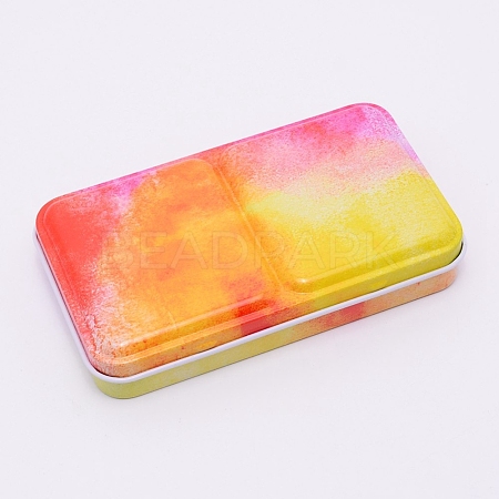 Empty Watercolor Tin Box Palette Paint Case CON-WH0079-38-1