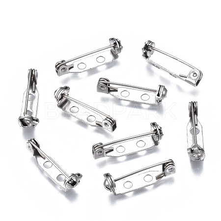 Tarnish Resistant 201 Stainless Steel Brooch Pin Back Safety Catch Bar Pins STAS-S117-022B-1