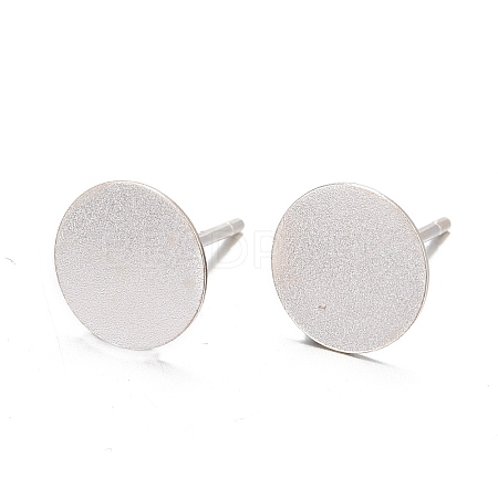 925 Sterling Silver Flat Pad  Stud Earring Findings STER-K167-045G-S-1