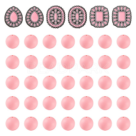 56Pcs 4 Styles Silicone Beads FIND-TA0010-75B-1