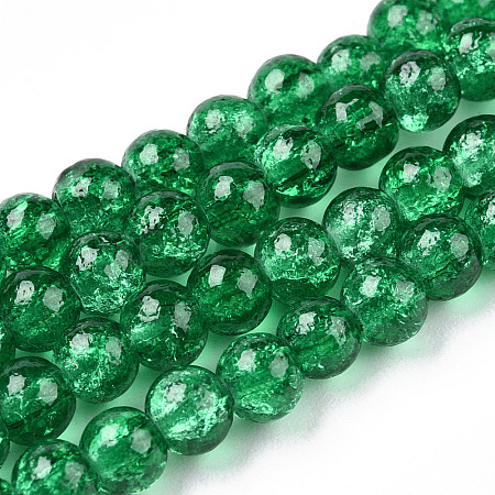 Spray Painted Crackle Glass Beads Strands CCG-Q001-4mm-17-01-1