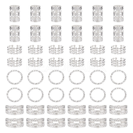 120Pcs 4 Styles Iron Dreadlocks Beads Hair Decoration FIND-TA0005-09S-1