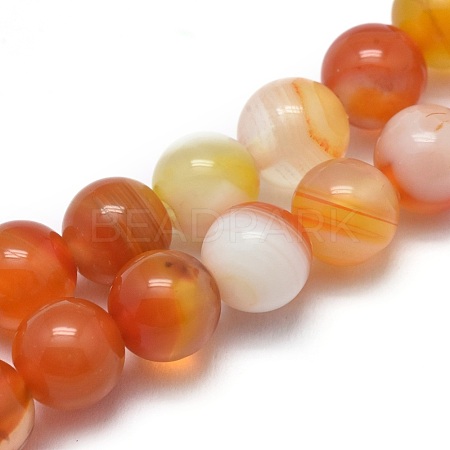 Natural Striped Agate/Banded Agate Beads Strands G-I254-03A-02-1