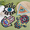 4Pcs 4 Style Computerized Embroidery Cloth Self Adhesive Sequins Patches DIY-AR0002-42-4