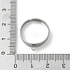 Non-Tarnish 304 Stainless Steel Open Cuff Rings Findings STAS-K278-02P-4